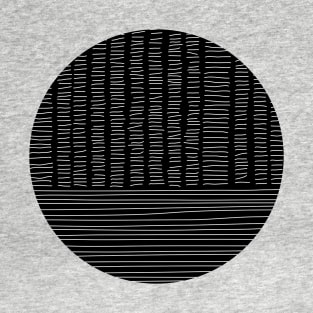 Digital Stitches Circle Black T-Shirt